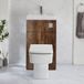 Hudson Reed Exton Toilet Fontein Combinatie Modern, Incl. WC-ombouw en Verbogen Reservoir 50cm x 89cm - Dark Oak | Chromen Spoelknop | Cluo