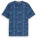 Tom Tailor T-shirt met all-over-print - Maat M - mid blue nautical design