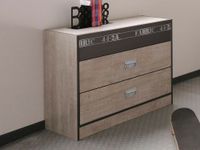 Commode FACTORY 3 tiroirs loft gris/gris ombre