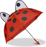 Relaxdays Kinderparaplu met 3D Lieveheersbeestje - Rood