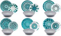 Excelsa Mandala Serviesset 18-delig – Meerkleurig – Porselein & Steengoed – Italiaans Design