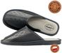 Pantoufles pour hommes, en cuir gris, brodées, cousues à la main, modèle à bout fermé, taille 43