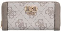 GUESS Karnilla Logo Large Zip Around Wallet Dark Taupe Logo