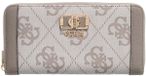 GUESS Karnilla Logo Large Zip Around Wallet Dark Taupe Logo