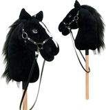 Pink Papaya Hobby Paard, met halster en trens, stokpaardje voor hobby horsing, paard om op te rijden voor kinderen