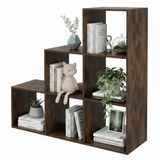 Merkloos Relaxdays Vakkenkast - 97,5 x 97,5 x 29 cm - bruin