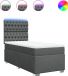 vidaXL Boxspring met matras, stof, donkergrijs, 90x200 cm