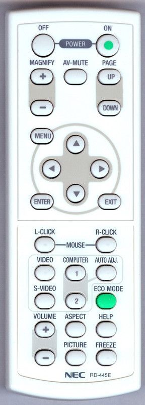NEC Remote Control Compatible with NP300 NP305 NP310 NP400 NP405 NP410 NP500/W NP510/W NP600/S NP610/S VT48 VT480 VT49 VT490 VT491 VT57 VT58 VT580 VT59 VT590 VT595 VT695 VT700