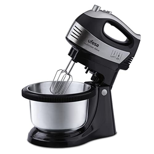 UFESA BV5655 MULTIMIXER GYRO DELUX, Electric Mixer, Rotating Bowl, 2 Mixing Beaters, 2 Emulsifying Beaters, 500 W, 5 Speeds +Turbo