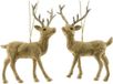 Kaemingk B.V. 1x Pendentifs de Noël figurine cerf avec paillettes or 11 cm