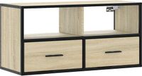 vidaXL Tv-meubel 80x31x39,5 cm bewerkt hout metaal sonoma eikenkleurig