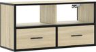 vidaXL Tv-meubel 80x31x39,5 cm bewerkt hout metaal sonoma eikenkleurig