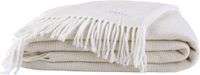 Essix - Cocon - Katoenen jacquard plaid met franjes, 127 x 178 cm, Beige