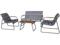Habitat et Jardin Bastia ensemble de jardin avec coussins en métal - 3 places - Gris