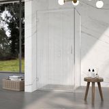 FortiFura Galeria Douchecabine - 100x100x200cm - Helder Geribbeld Veiligheidsglas - Chroom