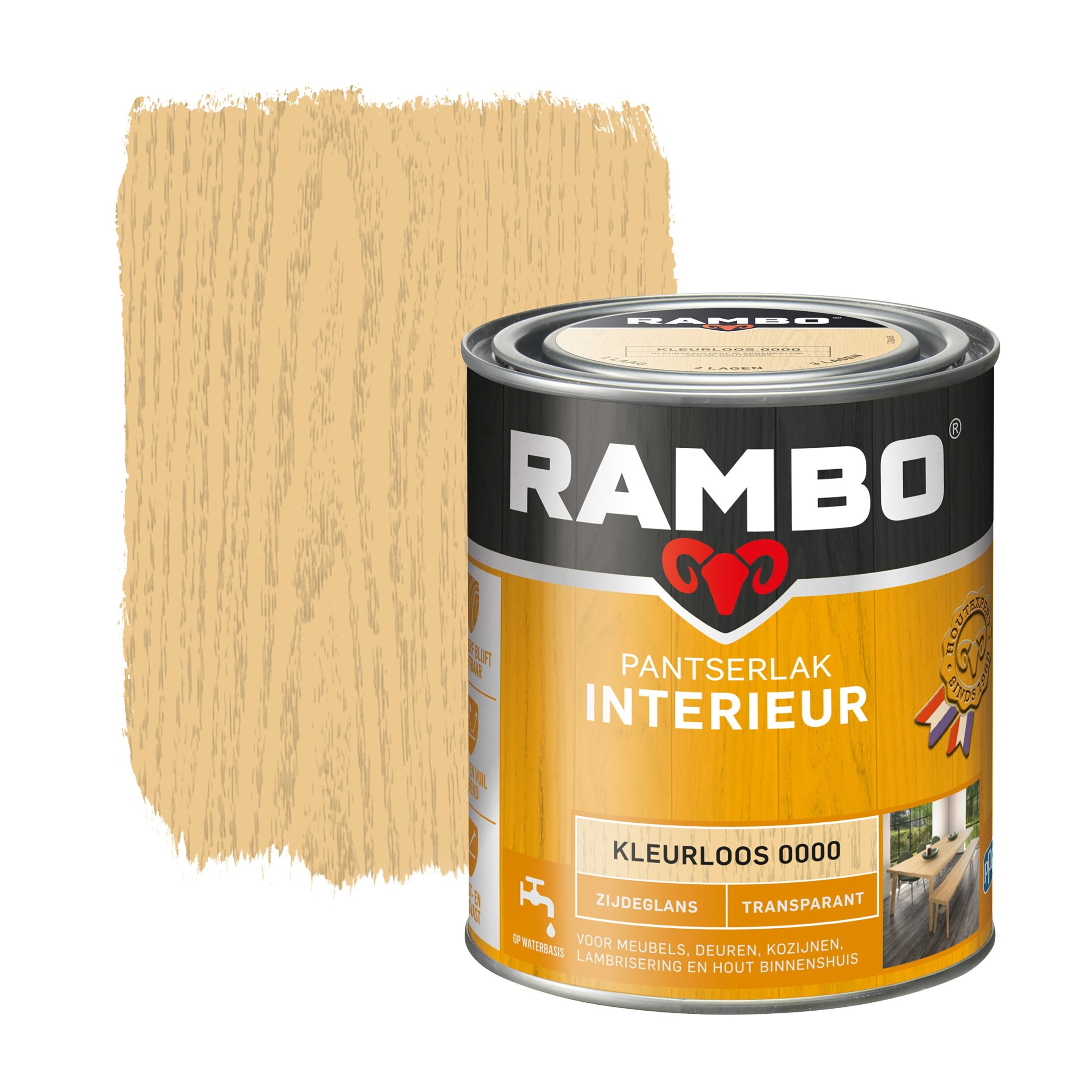 Rambo Pantserlak Interieur Transparant Zg Kleurloos 0000 0.75 Ltr