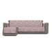 Italian bed linnen "Glamour" antislip sofa cover met chaise longue links, bordeaux, 240cm
