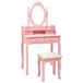 VidaXL Ensemble de coiffeuse avec tabouret 75x69x140 cm bois de paulownia rose