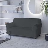Italian Bed Linen Bankhoes LESLIE elastisch en rekbaar, donkergrijs 2-zits
