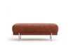 Pouf en velours texturé terre cuite