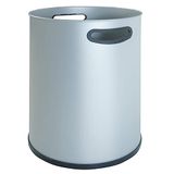 OFITURIA® Vuilnisbak voor gebruik binnenshuis met metalen handgrepen, 27 liter, zilverkleurig
