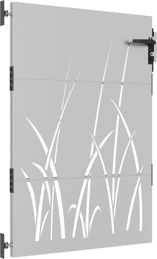 vidaXL Garden Gate 85x125 cm Grass Design Corten Steel