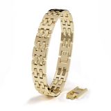 SERASAR | Premium roestvrijstalen armband voor heren | Goudkleurig, 23 cm