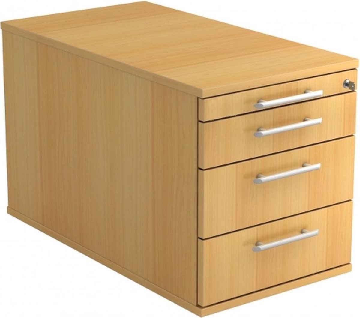 hjh OFFICE PRO Ladeblok - 3 Lades - Verrijdbaar - Beuken - 42,8 x 80 x 51,2 cm - Signa Tc30 RE