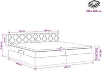 vidaXL Opbergbed met hoofdeinde Donkergrijs 200 x 200 cm Fluweel