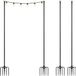 Merkloos Relaxdays Lichtsnoerpalen - Set van 4 - 3 meter - Zwart - Metaal