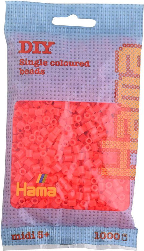Hama Strijkkralen Neon Rood (1000 stuks)