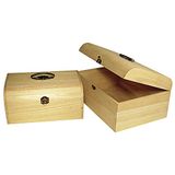 Rayher 6166500 houten koffer met antiek beslag, 24,5 x 16,5 x 11,5 cm