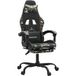 Maison Exclusive - Chaise de jeu pivotante avec repose-pieds, noir camouflage, similicuir