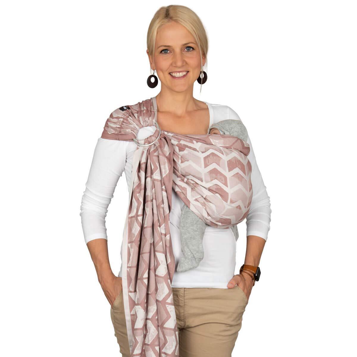 Hoppediz Ring-Sling Draagdoek Jacquard Amsterdam Rose