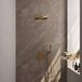 Brauer Gold Edition Thermostatische Regendoucheset Inbouw - Hoofddouche 30 cm - Gebogen Wandarm - 3 Weg - Handdouche Rond - Doucheslang - Wandaansluitbocht - Geborsteld Goud