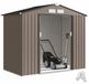 StarTech Metalen tuinhuis - 305 x 366 cm - Waterdicht - 2 schuifdeuren - 4 ramen - Bruin