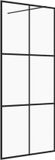 vidaXL Inloopdouchewand - 100x195 cm - ESG-glas - transparant - zwart