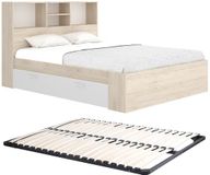 Vente-unique Bedframe hout natuurlijk licht, wit 140 x 190 cm