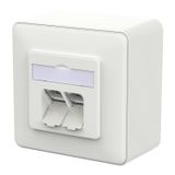 METZ CONNECT E-DAT C6A IDC doos, 2 poorten, AP, verkeerswit