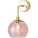 EBB & FLOW Rowan wandlamp goud, kap rosé-bruin