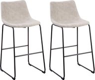 Beliani FRANKS - Tabouret de bar - Ensemble de 2 - Beige - Polyester - Design