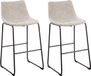 Beliani FRANKS - Barkruk - Set van 2 - Beige - Polyester - Design