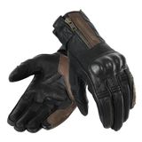REBELHORN Hunter Motorhandschoenen voor heren, leer, enkelbeschermers, perforatie van vingergebieden, anatomisch design, touchscreen-vriendelijke pads