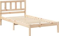 vidaXL Bedframe met hoofdeinde, bruin, 80 x 200 cm, massief grenenhout