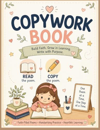 My First Copywork Book: Fun Handwriting Practice, Reading Fluency, Vocabulary Building, Bible-Inspired Values, and Creative Writing for First and Second Grade