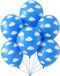 Merkloos / Sans marque Partydeco Sp. Z O. O. Ballonnen met wolken en lucht print - blauw - 12x stuks - 30 cm - versiering