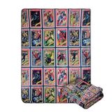Marvel Legends Superhero Characters Comic Cards Fleece Blanket