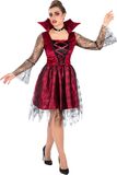 FUNIDELIA Sexy Vampier Kostuum voor Vrouwen - Maat: M - Bordeaux rood
