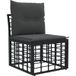 Maison Exclusive - Canapé d'angle modulable d'extérieur sans accoudoirs Noir