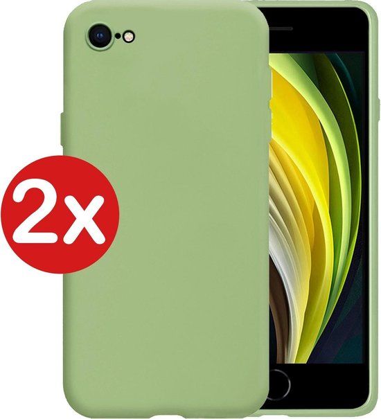 iPhone SE (2020) Case - Green Silicone Cover - 2 Pack
